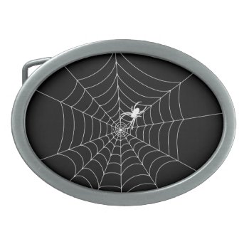 Spider Web Oval Belt Buckle by warrior_woman at Zazzle
