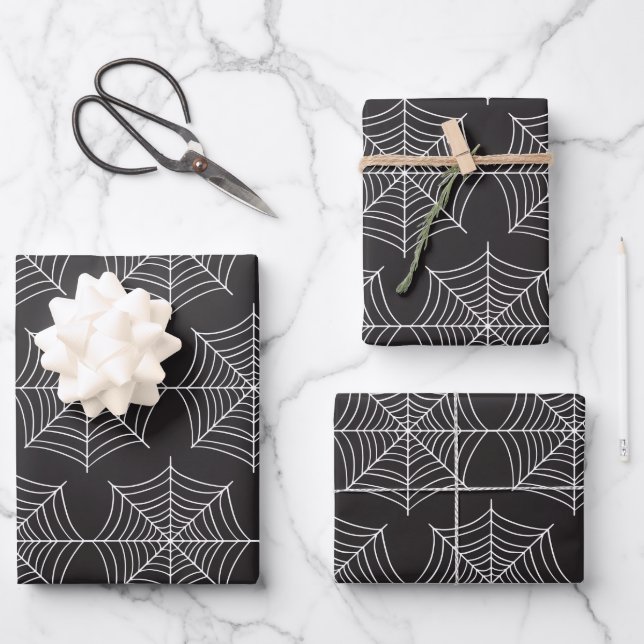 Spider Web Pattern  Wrapping Paper Sheets (Front)