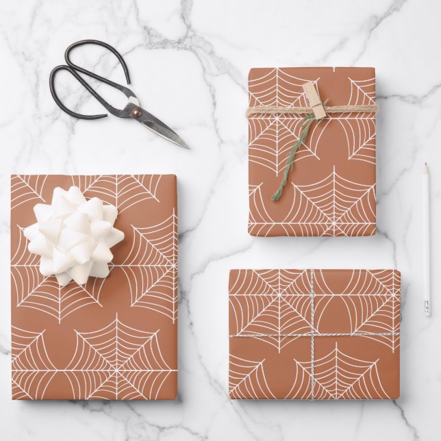 Spider Web Pattern Wrapping Paper Sheets (Front)