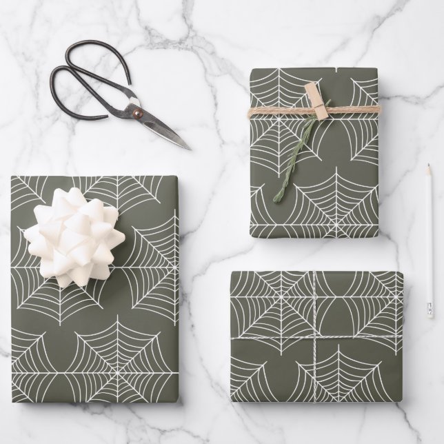 Spider Web Pattern Wrapping Paper Sheets (Front)