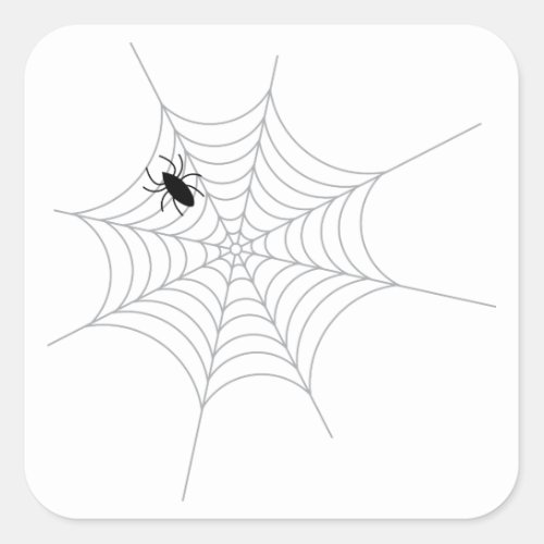 Spider Web Square Sticker