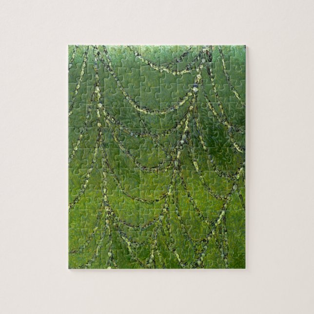 Spider Web With Dew Droplets Abstract Art Jigsaw Puzzle (Vertical)