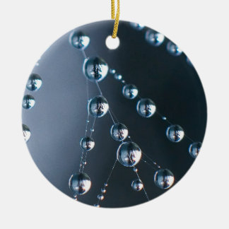 Spider Web with Droplets Ceramic Ornament