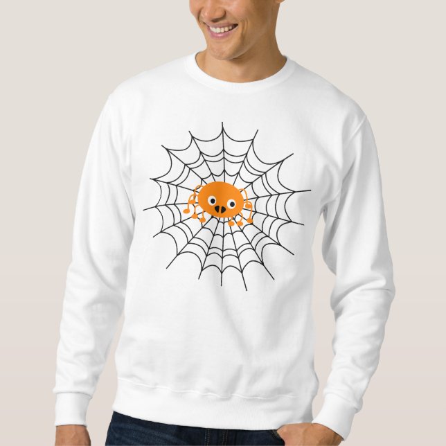 Spider Web with Spider Halloween Sweatshirt (Front)