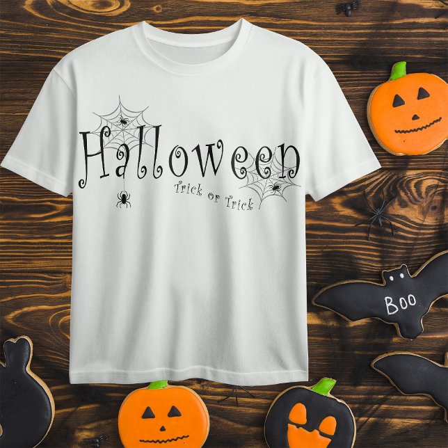 Spider webs and spiders over Halloween  T-Shirt (Creator Uploaded)