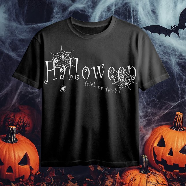 Spider webs and spiders over Halloween T-Shirt (Creator Uploaded)
