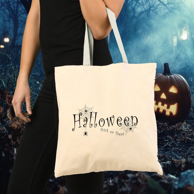Spider webs and spiders over Halloween  Tote Bag (Creator Uploaded)