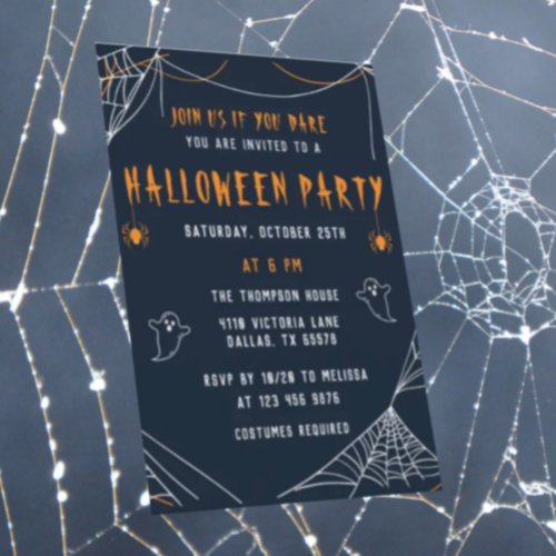 Spider Webs Halloween Adult Party  Holiday Card