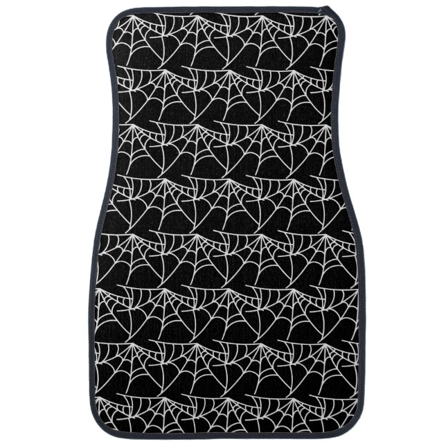 Spider Webs Halloween Black Pattern Spooky Car Floor Mat (Front)