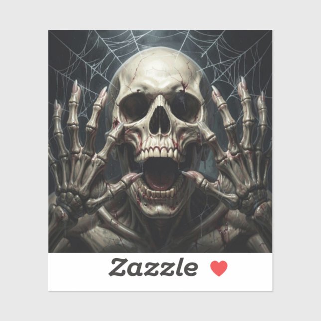 Spider Webs, Skull and Bones Spooky Halloween Sticker (Sheet)