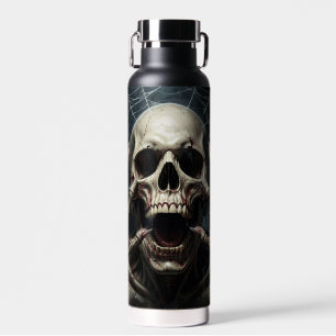 Spider Webs, Skull and Bones Spooky Halloween Water Bottle