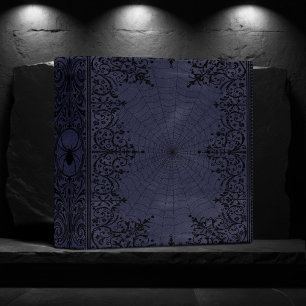 Spider Witch Dusty Purple Spiderweb Flourish 3 Ring Binder