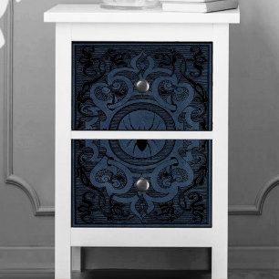 Spider Witch Dusty Slate Blue Spiderweb Flourish Tissue Paper