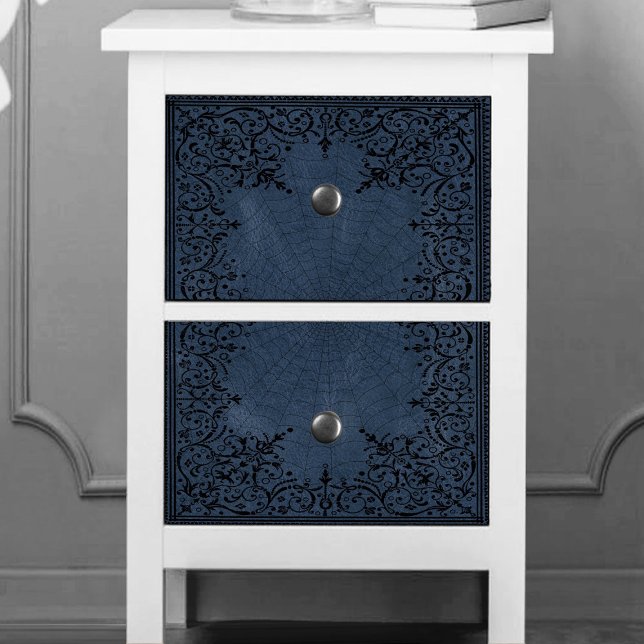 Spider Witch | Dusty Slate Blue Spiderweb Flourish Tissue Paper (Creator Uploaded)