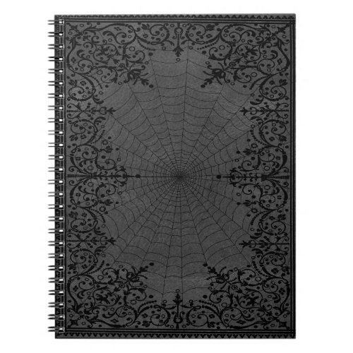 Spider Witch  Gray Fantasy Spiderweb Flourish Notebook