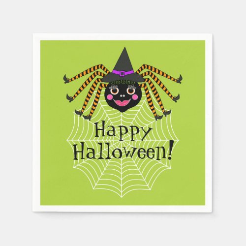 Spider Witch Halloween Party Napkins