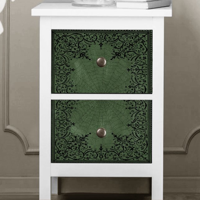 Spider Witch | Sage Green Spiderweb Flourish Tissue Paper (Creator Uploaded)