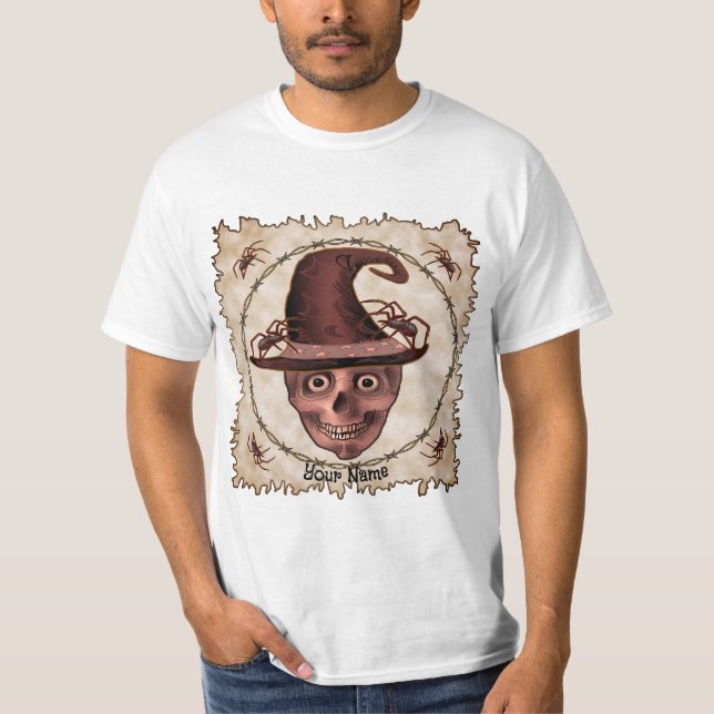 Spider Witch Skull T-Shirt (Front)