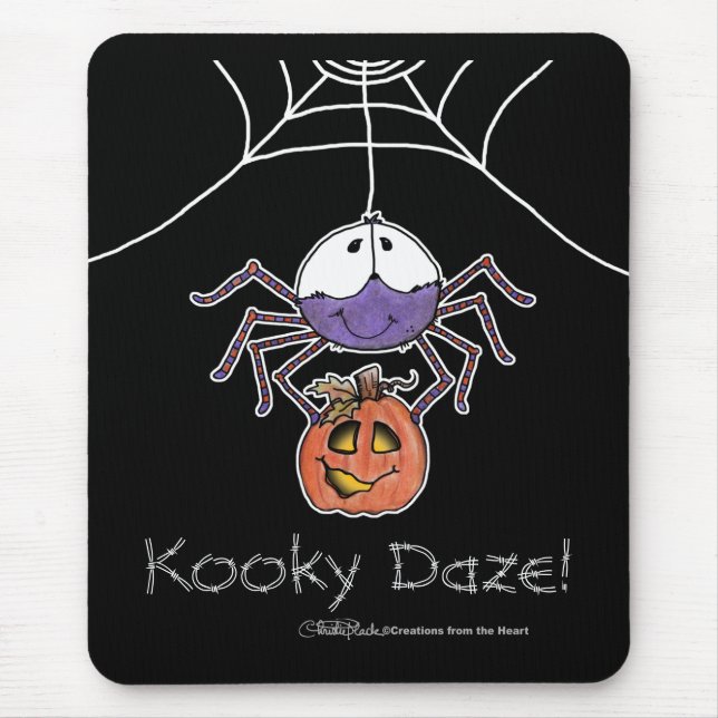 Spider with Jack-O-Lantern Mouse Pad (Front)