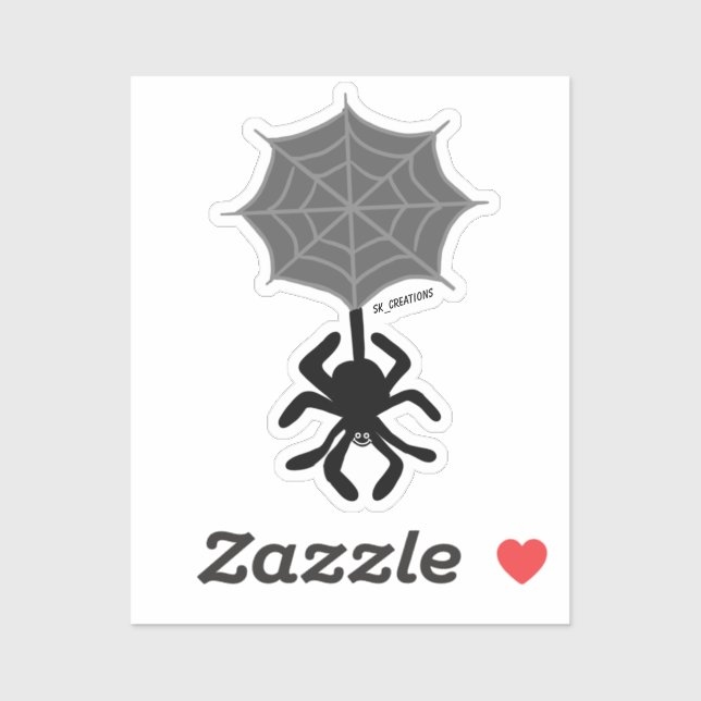 Spider With Web Sticker (Sheet)
