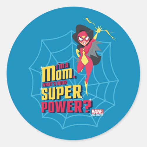 Spider_Woman Im A Mom Classic Round Sticker