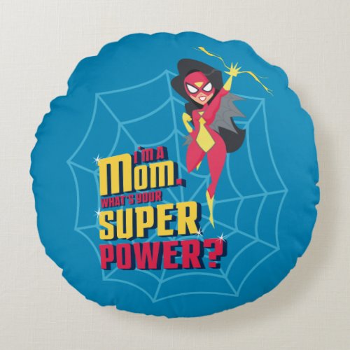 Spider_Woman Im A Mom Round Pillow