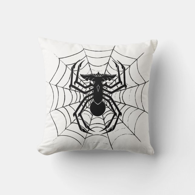 SpiderGremlin's Web Throw Pillow (Front)