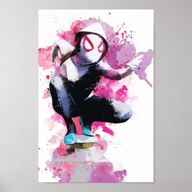 SpiderGwen  Splatter Art Poster (Front)