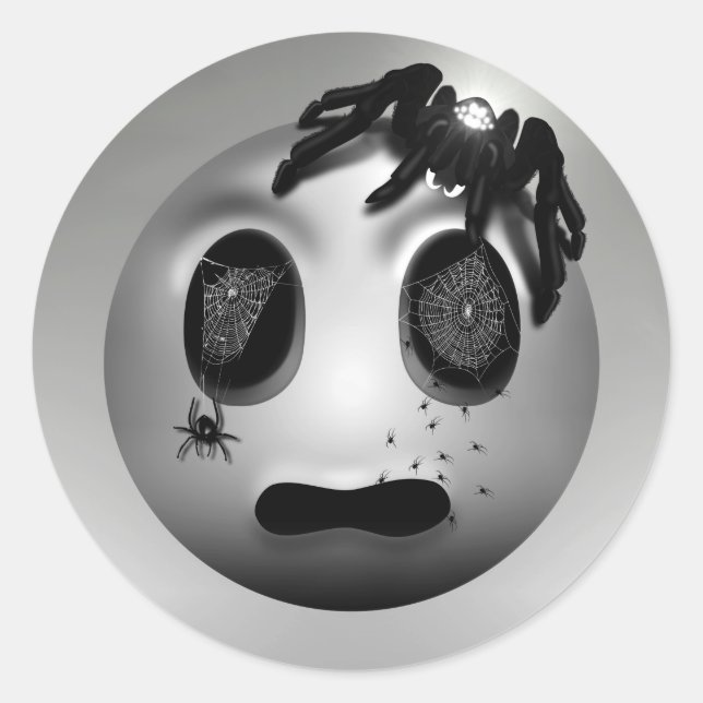 Spidermoji Rond Sticker (Front)