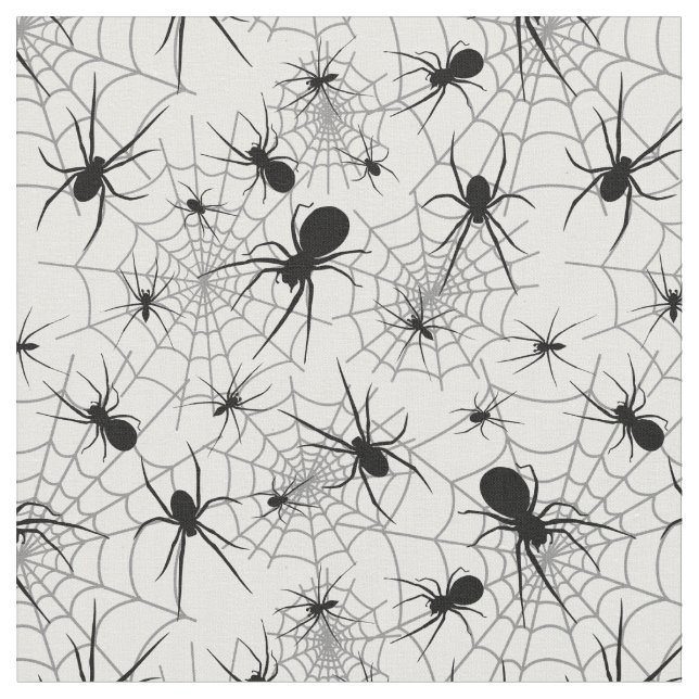 Spiders and cob webs custom color fabric (Close Up)