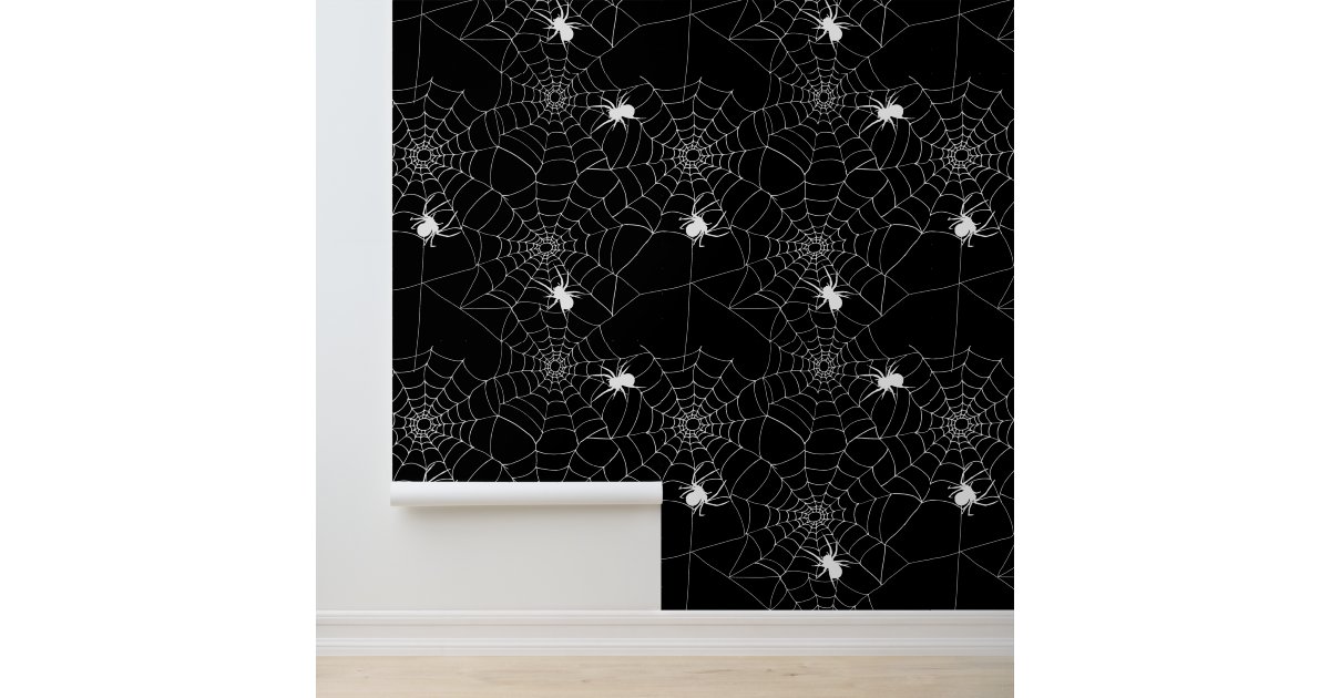 Spiders And Cobwebs Creepy Halloween Wallpaper Zazzle