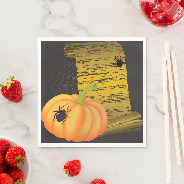 Spiders And Pumpkin Napkins (Creator Uploaded)