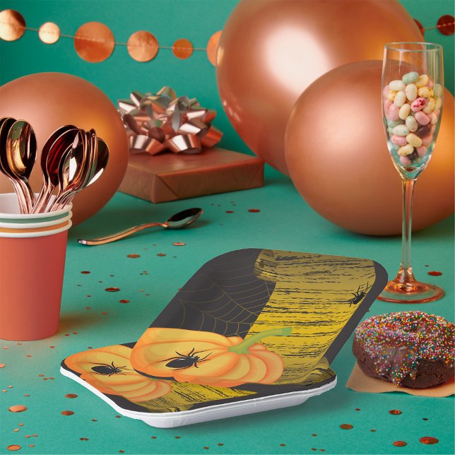 Spiders And Pumpkin Paper Plates (Creator Uploaded)