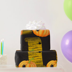 Spiders And Pumpkin Wrapping Paper