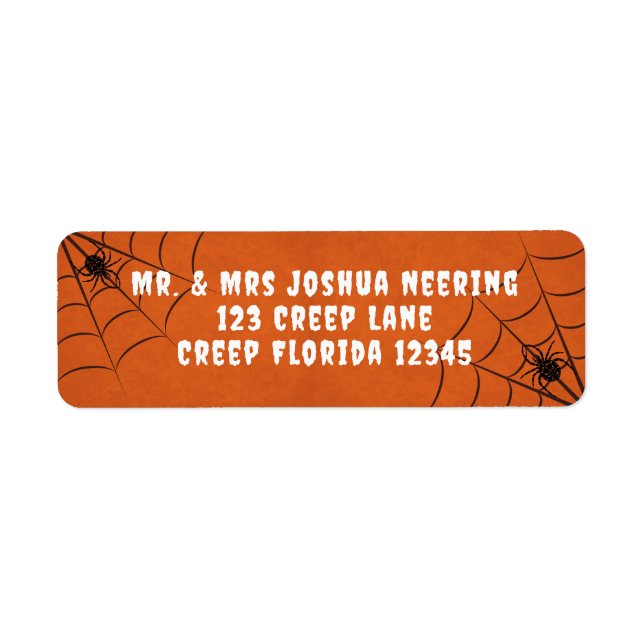 Spiders and Spider Webs  Label (Front)