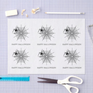 Spiders And Spiderweb Simple Happy Halloween Tissue Paper