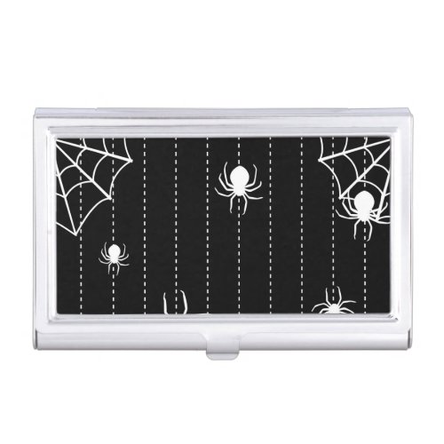 Spiders and web background case for business cards