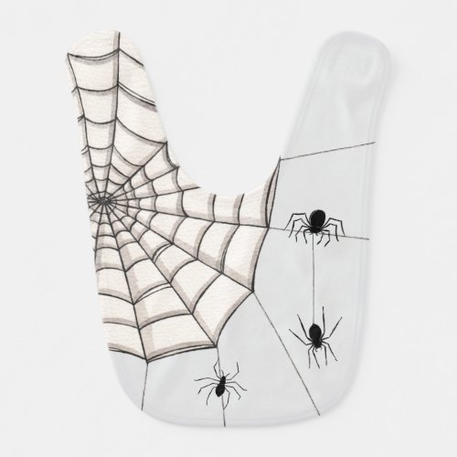 Spiders and Web Halloween baby Bib