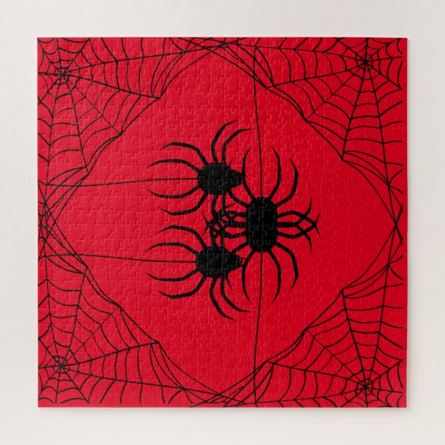 Spiders and Web Jigsaw Puzzle,676 pcs,Red Puzzle (Vertical)