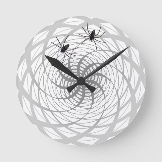 Spiders and Web Round Clock (Front)