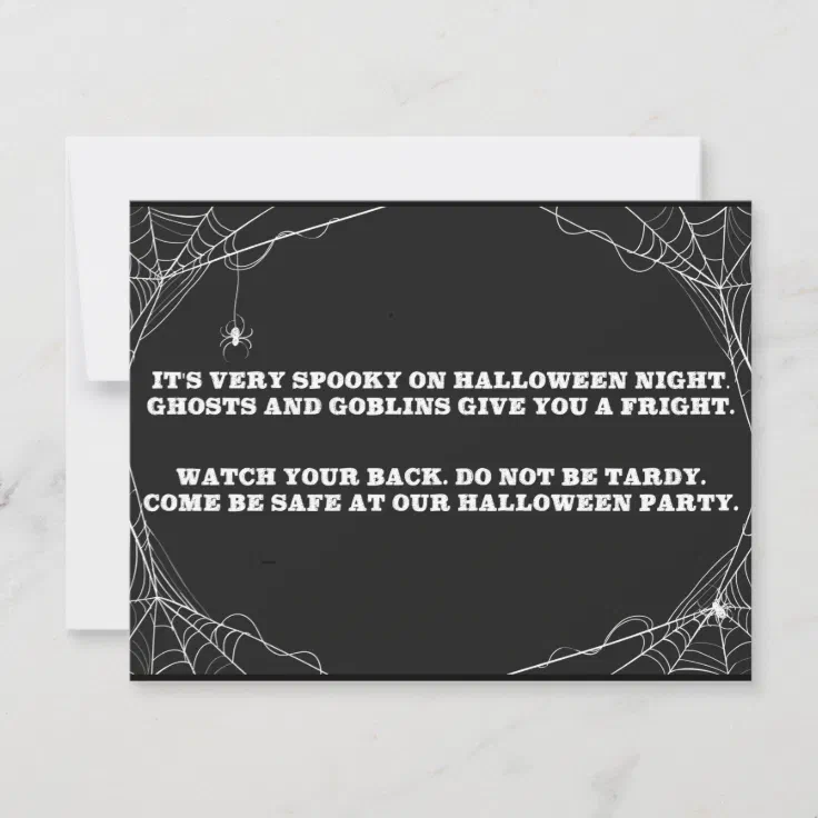 Spiders and s Bloody Text Halloween Party Invitation Zazzle