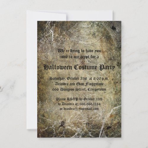 Spiders and Webs Halloween Party invitation