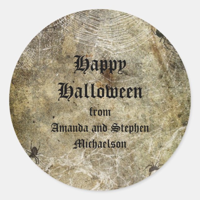 Spiders and Webs Halloween sticker (Front)