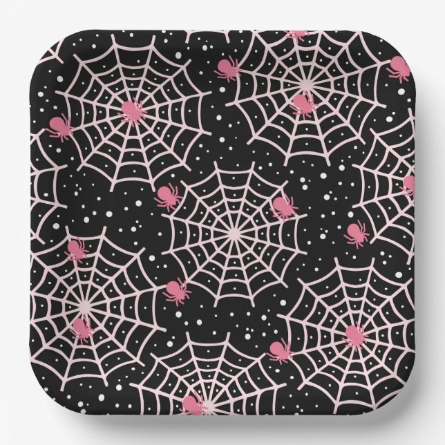 Spiders and Webs Paper Plates (Front)
