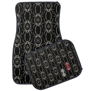 Spiders - Bat Black and Bone White Car Floor Mat