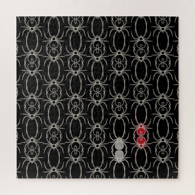 Spiders - Bat Black and Bone White Jigsaw Puzzle (Vertical)