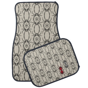 Spiders - Bone White and Bat Black Car Floor Mat