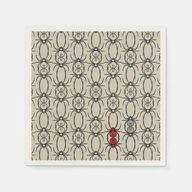 Spiders - Bone White and Bat Black Napkins (Front)