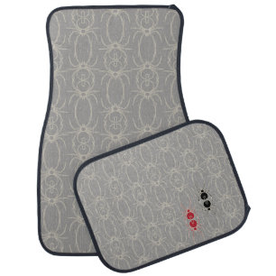 Spiders - Ghost Grey and Bone White Car Floor Mat