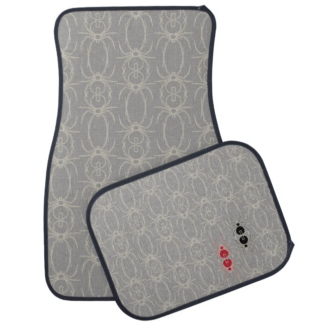 Spiders - Ghost Grey and Bone White Car Floor Mat (Set)